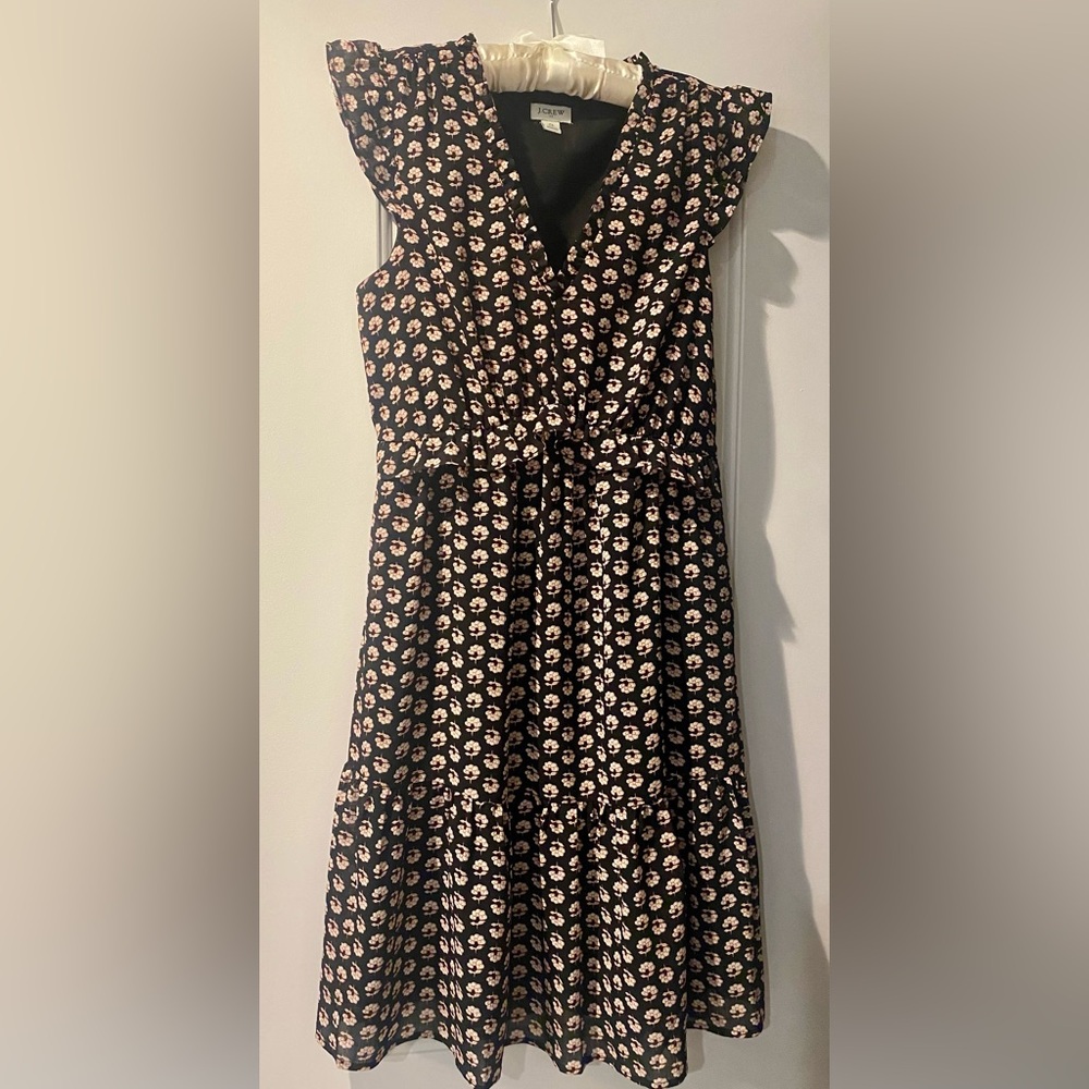 J Crew Black Floral Dress